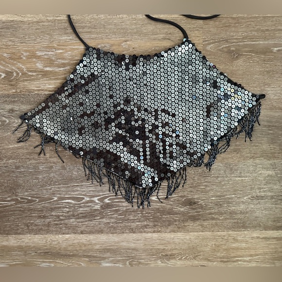 Silver Sequin Fringe Top KOREA - Picture 7 of 8